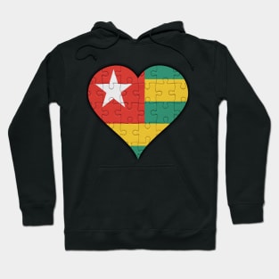 Togolese Jigsaw Puzzle Heart Design - Gift for Togolese With Togo Roots Hoodie